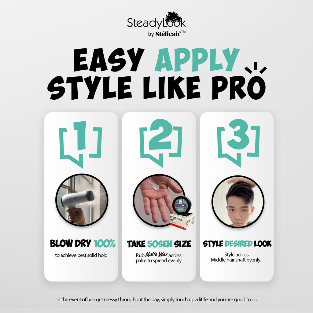 【SteadyLook by Stélicair】The Steady Look Matte Wax Hair Styling Clay | 80g | Water based